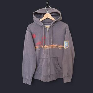 Vintage Y2K American Living snowboarding hoodie blue zip up mountain design